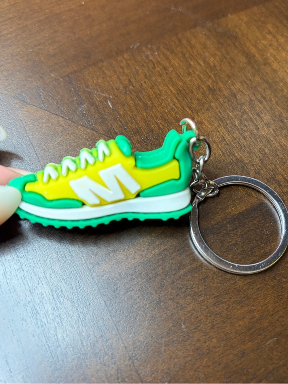 Green & Yellow Sneaker Keychain - Mini Shoe Accessory